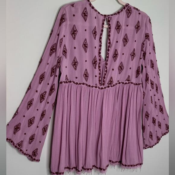 Free People Diamond and Tunic Blouse Size S Oversized Fit Boho - Picture 7 of 14